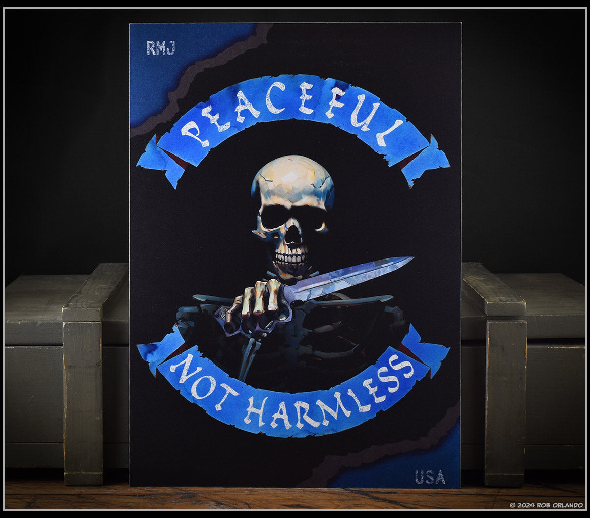 Peaceful Not Harmless Metal Print